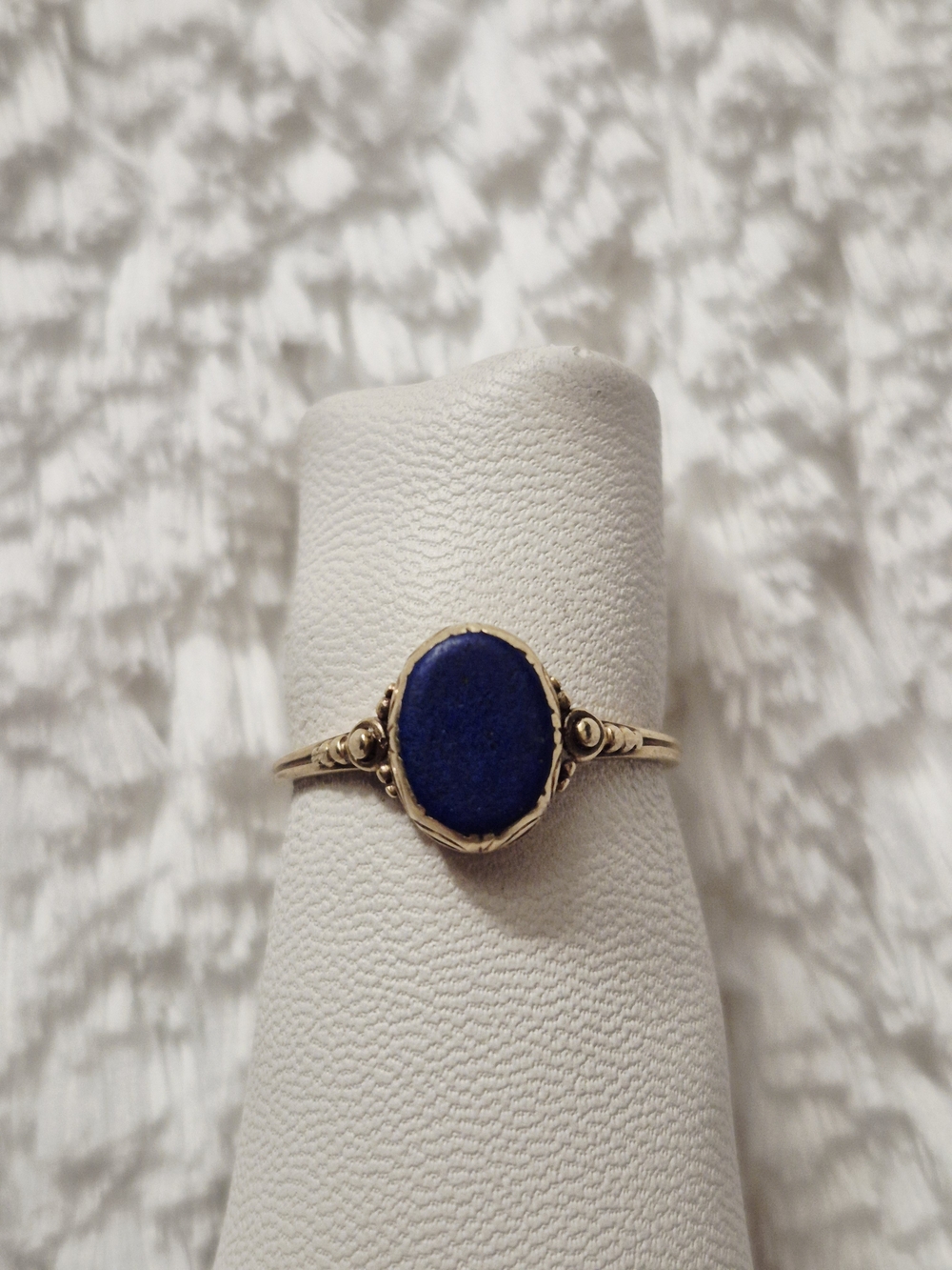 Victorian 14k Yellow Gold Oval Cut Lapis Lazuli Ring - Picture 3 of 14
